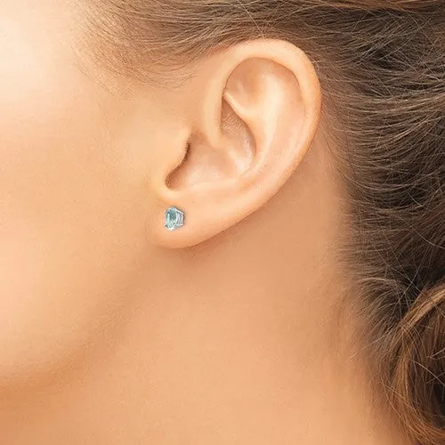 14KT GOLD 0.80 CTW OVAL AQUAMARINE EARRINGS