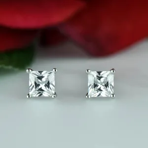 1.5 ctw Princess Cut Earrings