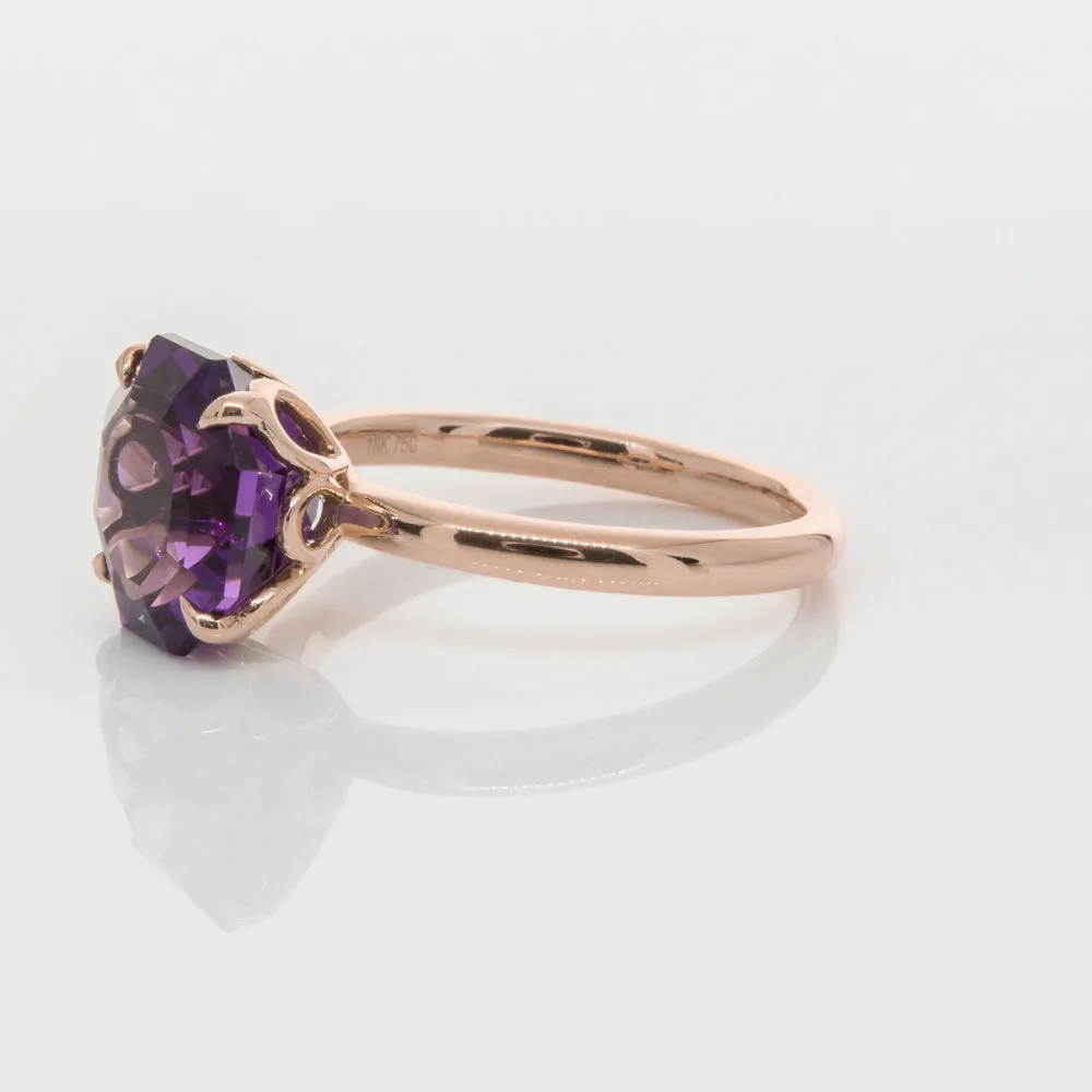 18ct Rose Gold Amethyst Octavia Ring