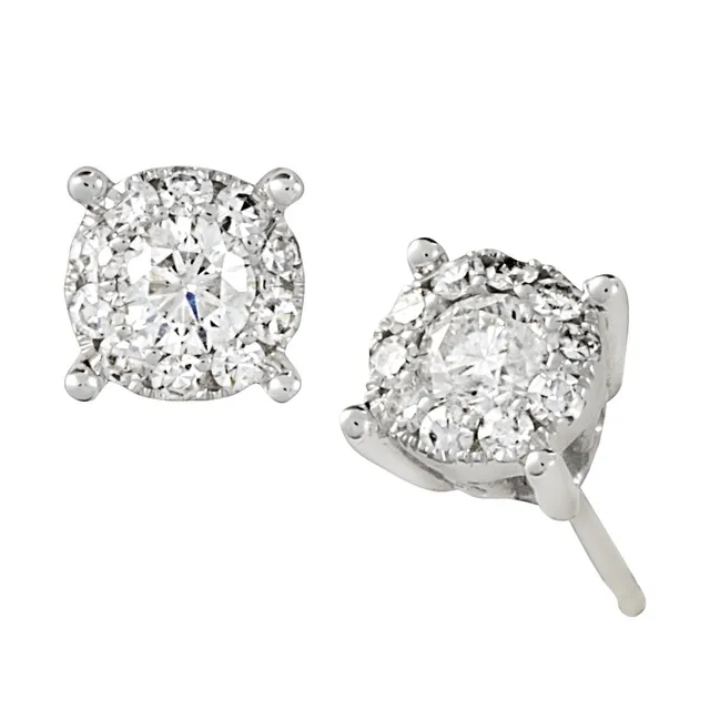 .50CTTW DIA STUD EARRINGS WITH