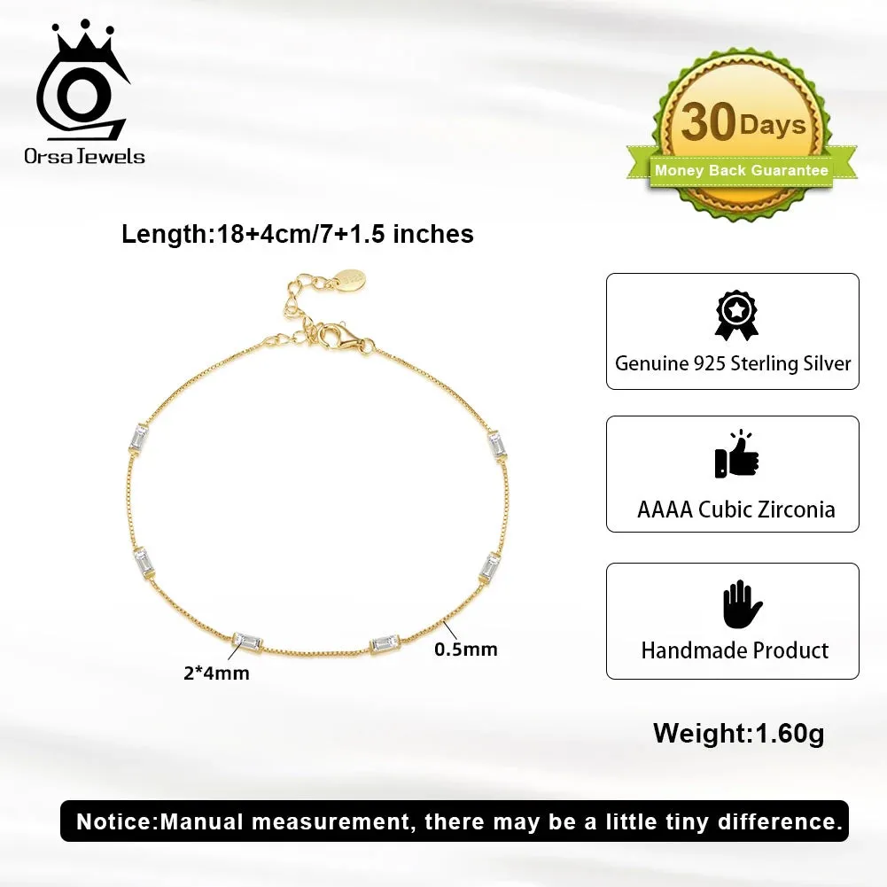 925 Sterling Silver Zircon Bracelet For Women