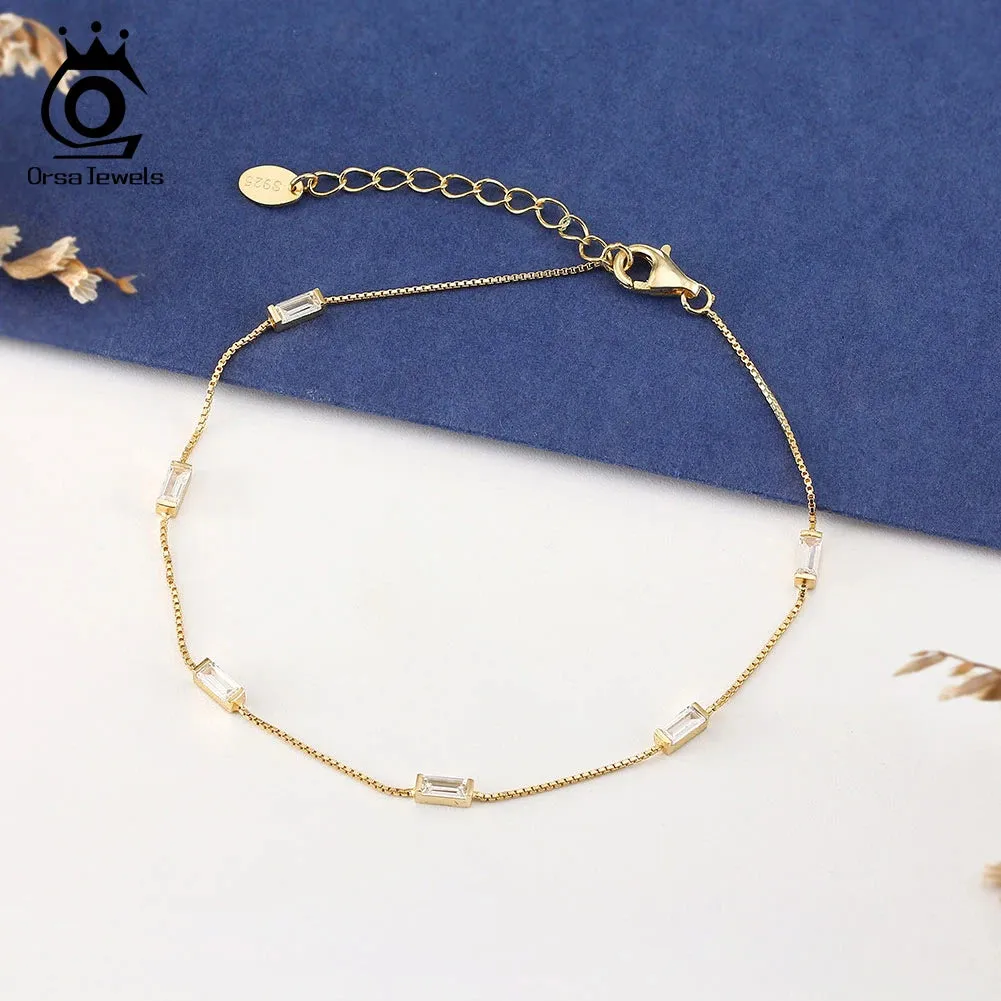 925 Sterling Silver Zircon Bracelet For Women