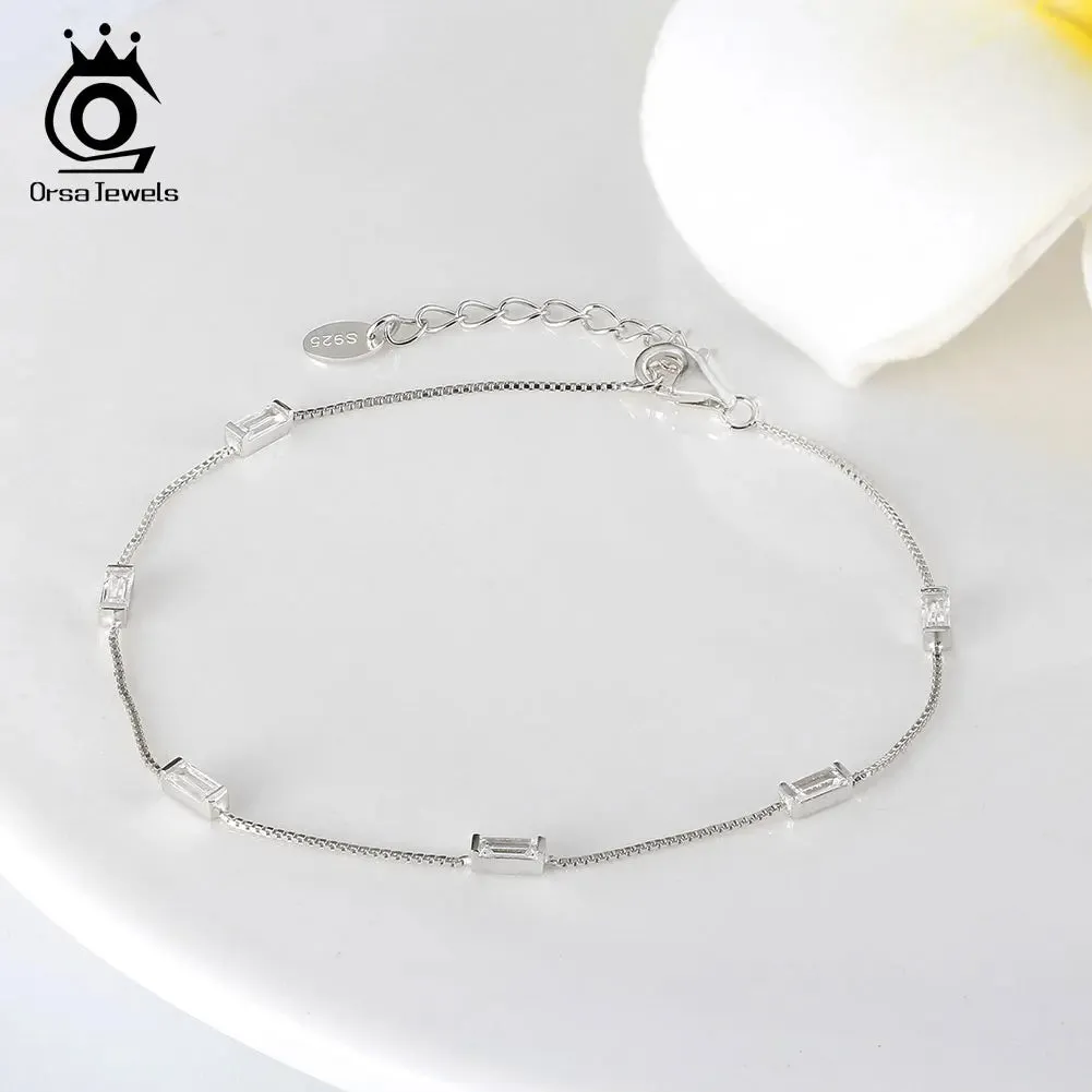 925 Sterling Silver Zircon Bracelet For Women