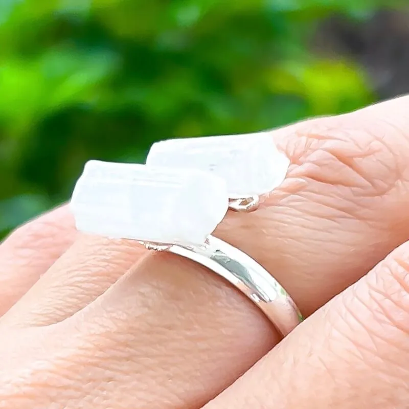 Adjustable Dual Crystal Ring