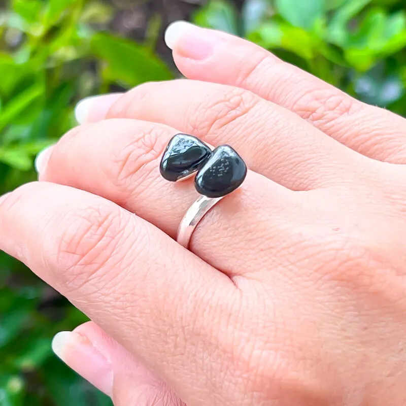 Adjustable Dual Crystal Ring