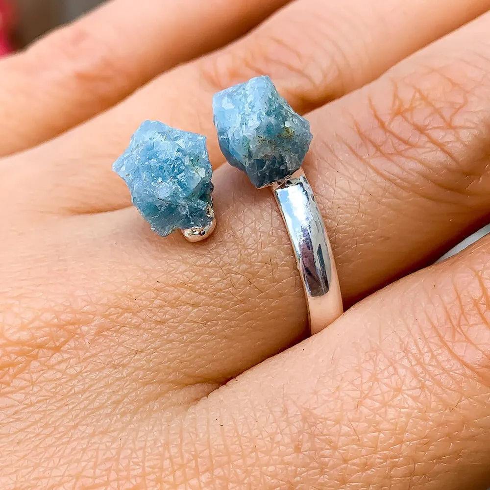 Adjustable Dual Crystal Ring