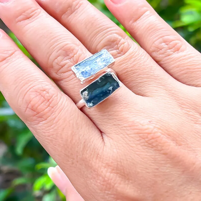 Adjustable Dual Crystal Ring