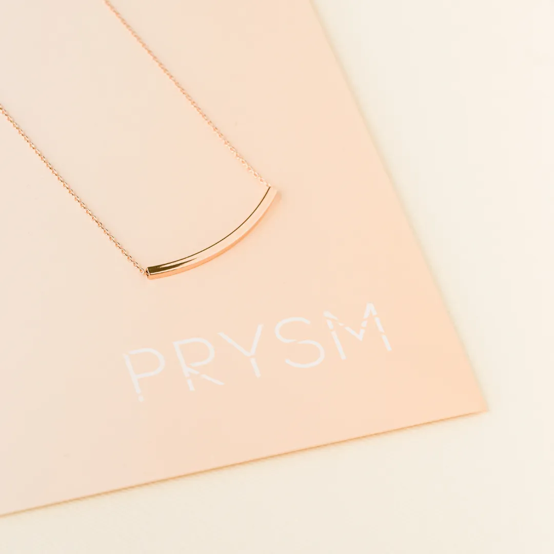 Amber Necklace Rose Gold Plated
