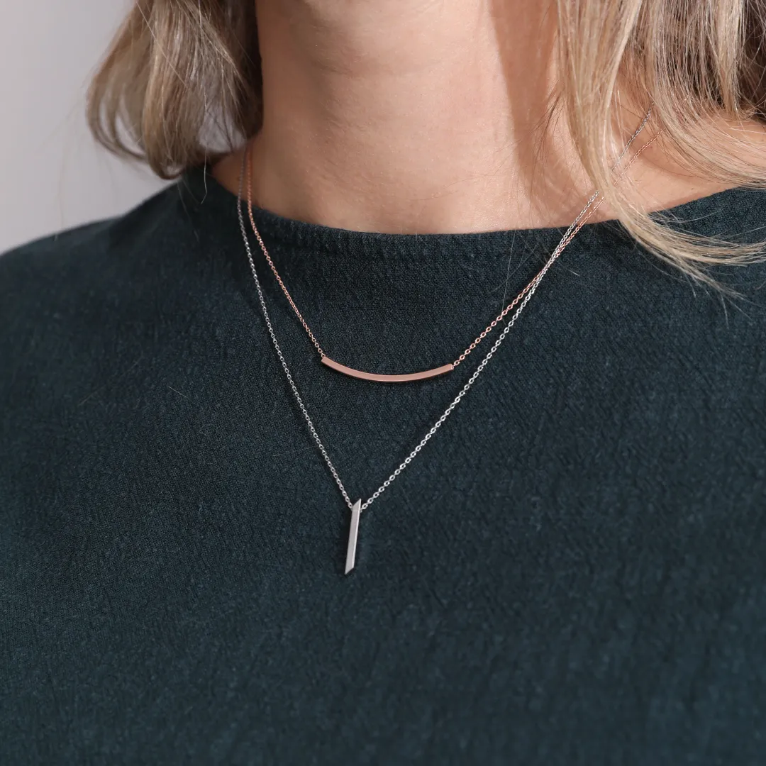 Amber Necklace Rose Gold Plated