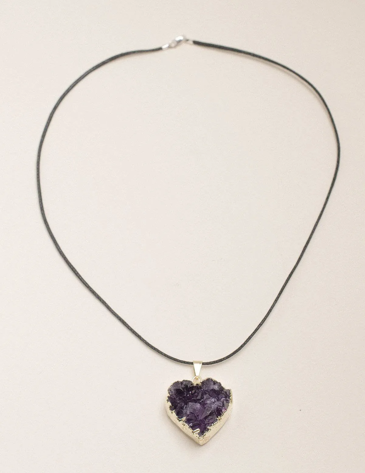 Amethyst Druzy Heart Pendant