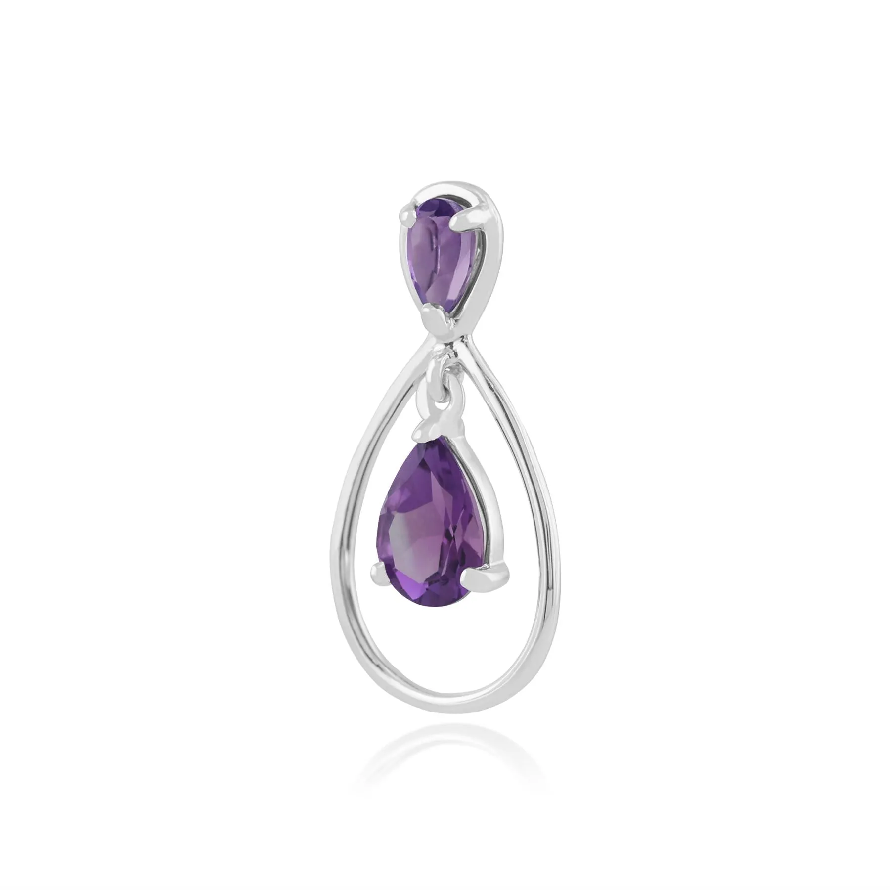 Amethyst Halskette, 9 Karat Weiss Gold 0.83ct Amethyst Anhänger an 45cm Kette