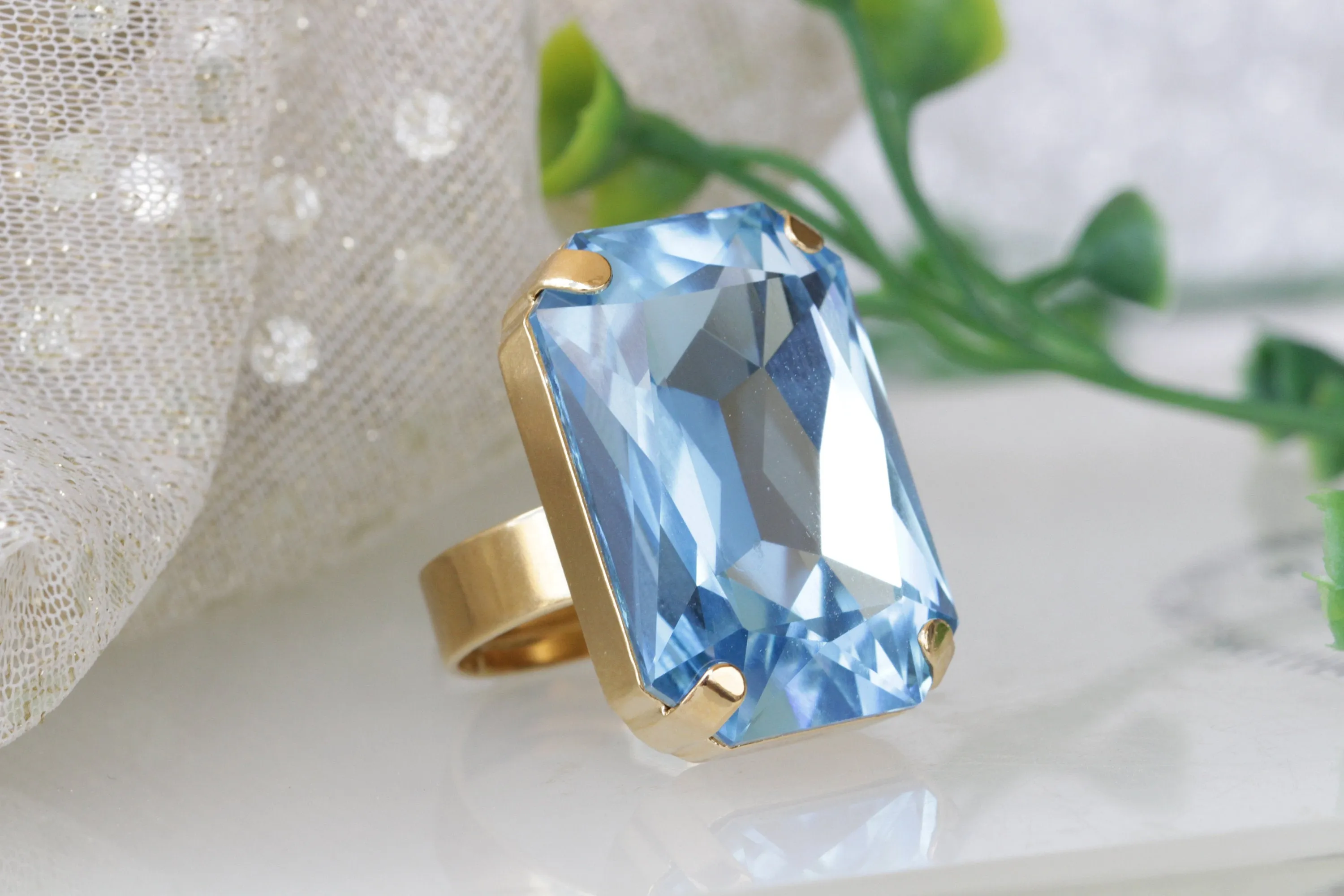AQUAMARINE BIG EARRINGS