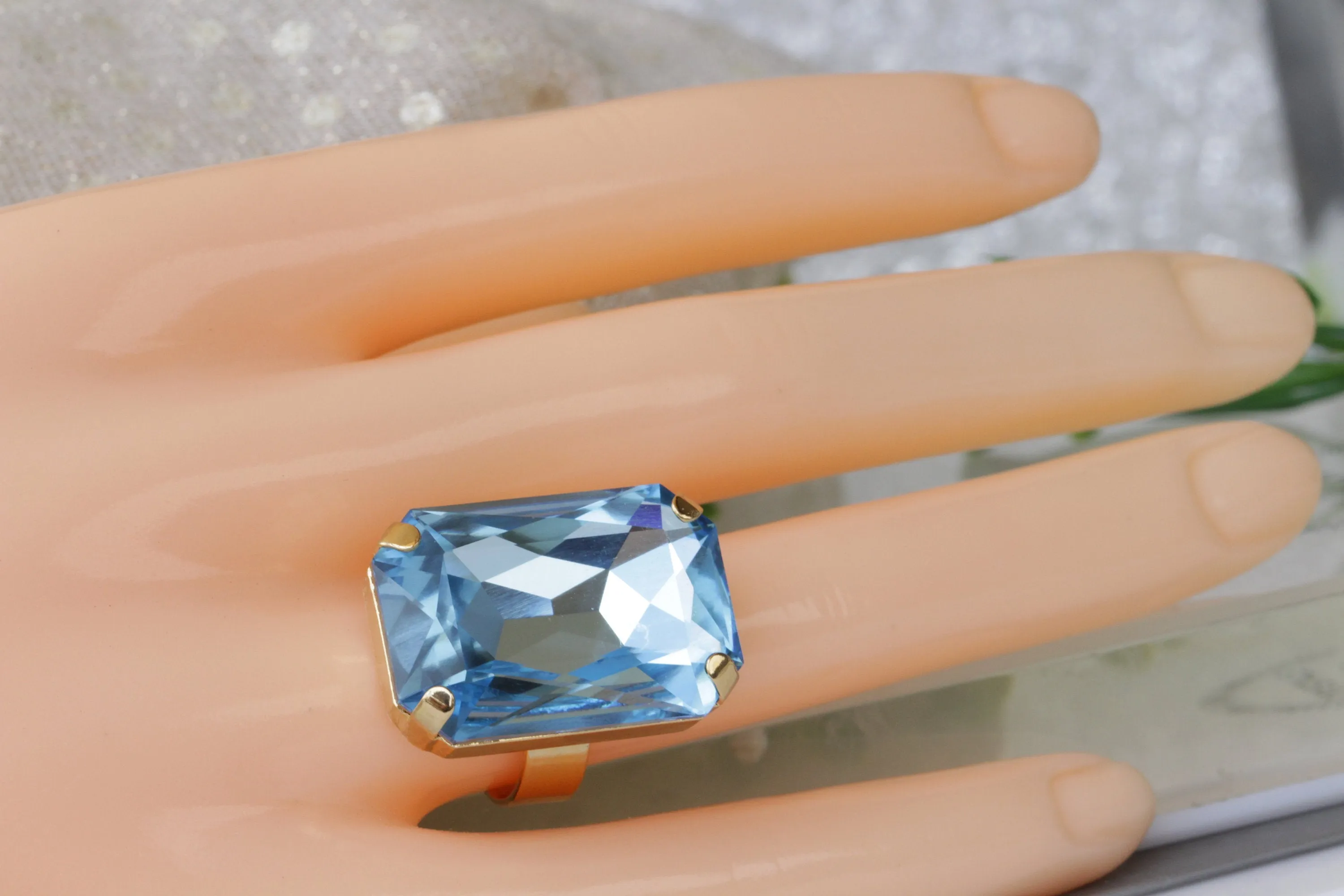 AQUAMARINE BIG EARRINGS