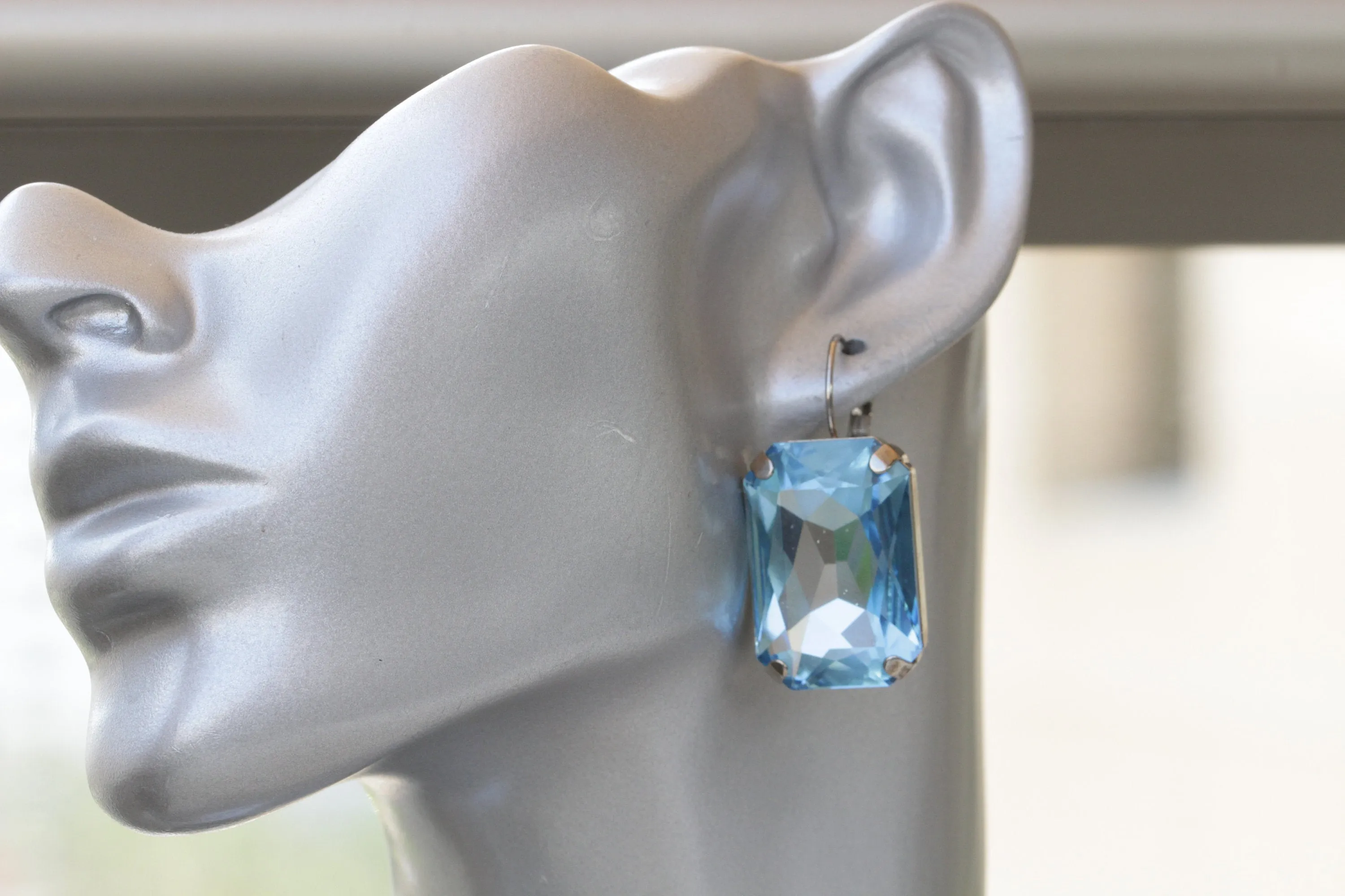 AQUAMARINE BIG EARRINGS