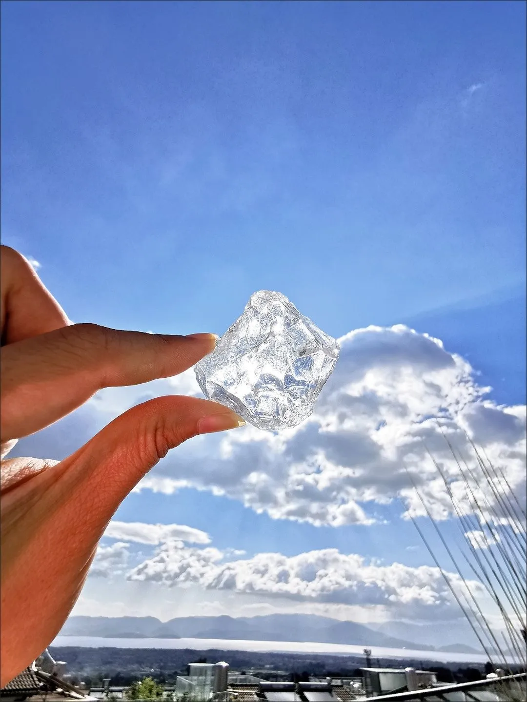 Aura Natural Raw Clear Quartz Crystal Point