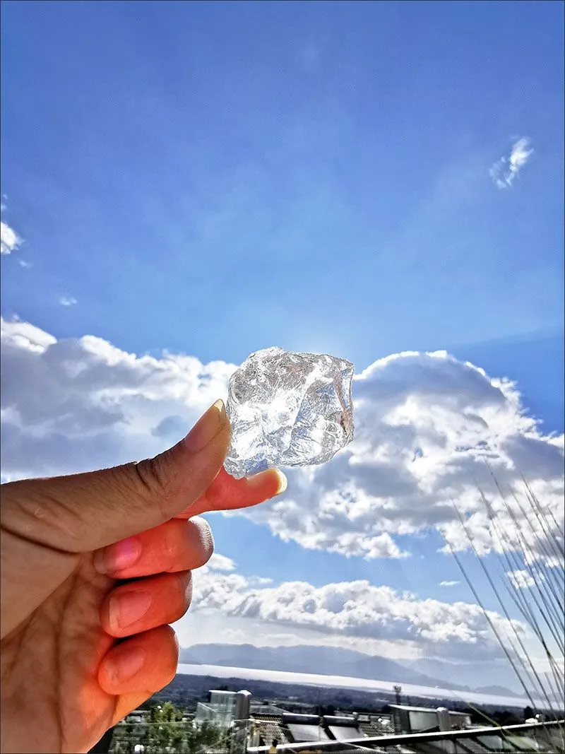 Aura Natural Raw Clear Quartz Crystal Point