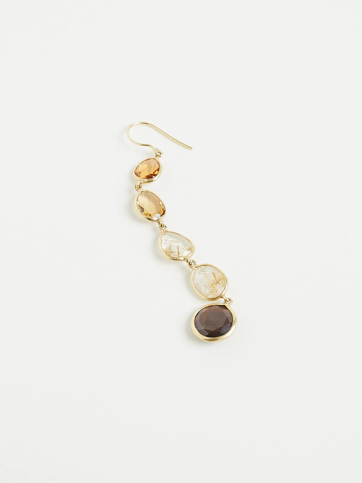 Autumn Harvest Long Drop Earrings in 18k Yellow Gold with Mixed Stones