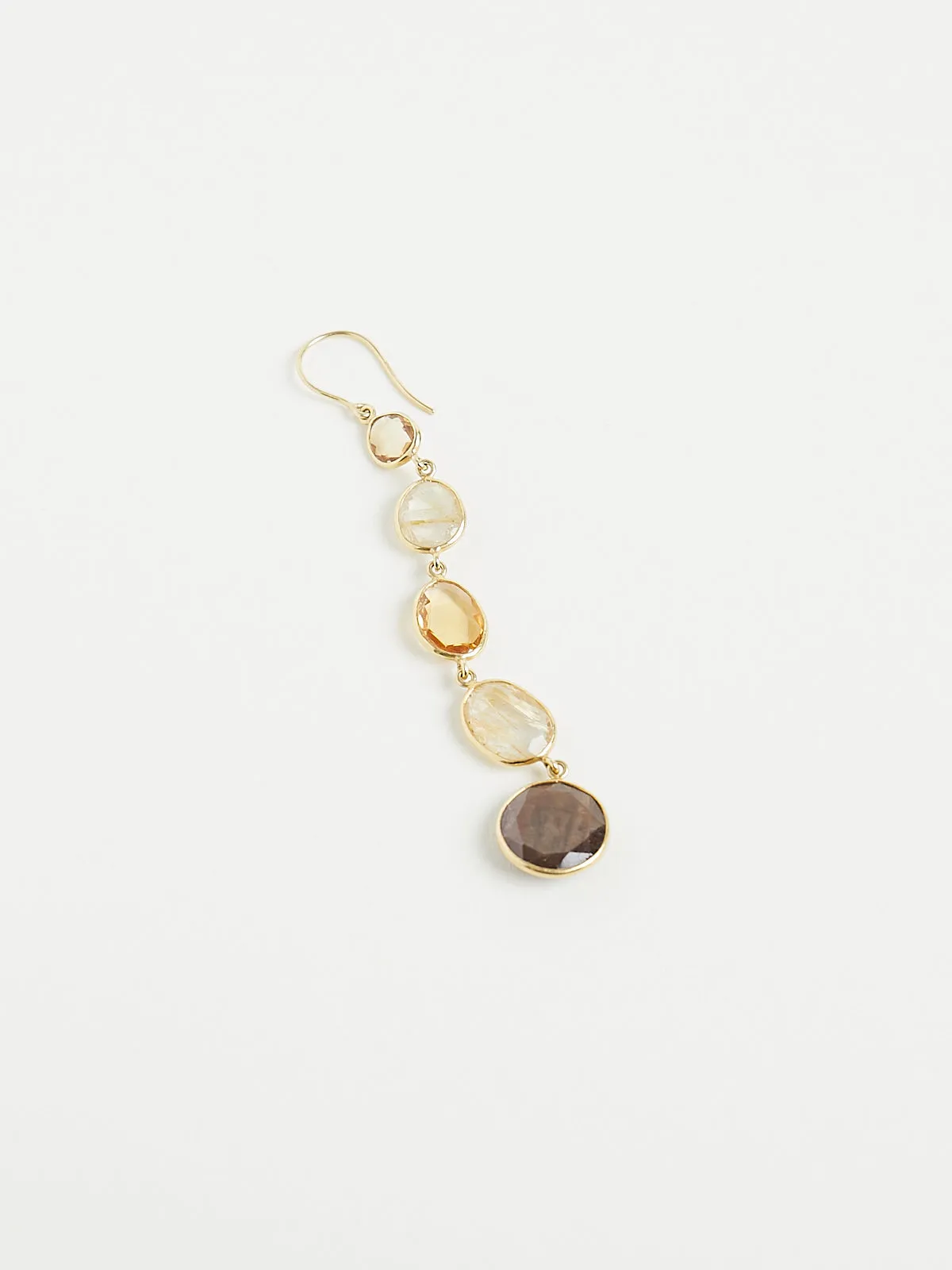 Autumn Harvest Long Drop Earrings in 18k Yellow Gold with Mixed Stones