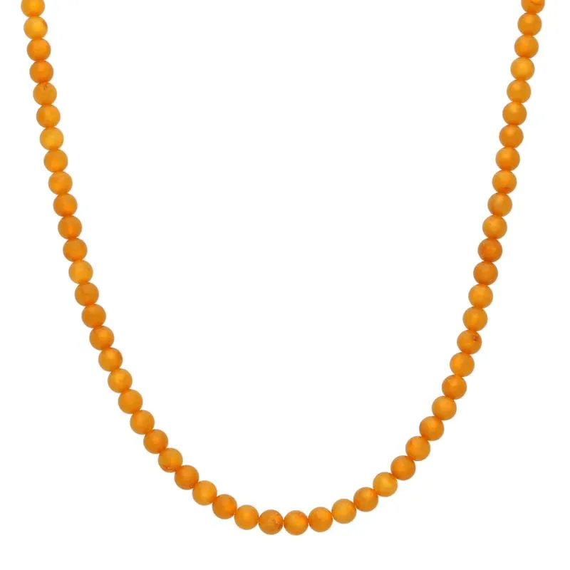 Baltic Amber Necklace Strung Round Bead Necklace