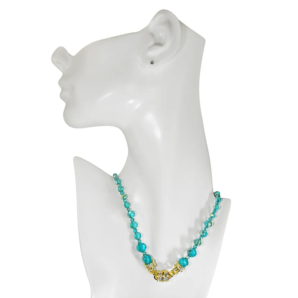 Belle Of The Ball Beaded Magnetic Interchangeable Necklace (Goldtone/Azure AB)