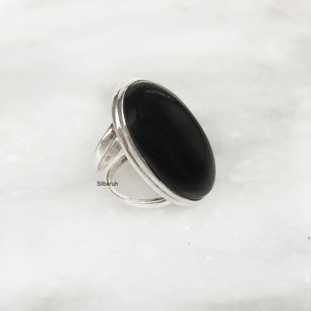 Black Onyx Silver Ring