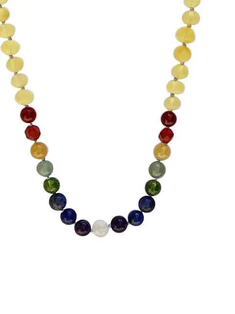 Boost Immune System with Rainbow Amber Necklace for Kids