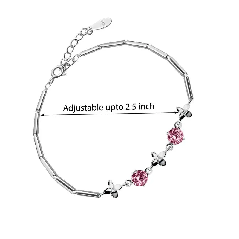 Bouquet Bracelet with Pink Zircons