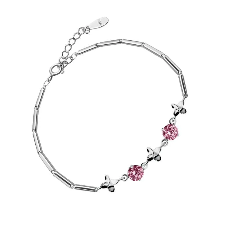 Bouquet Bracelet with Pink Zircons