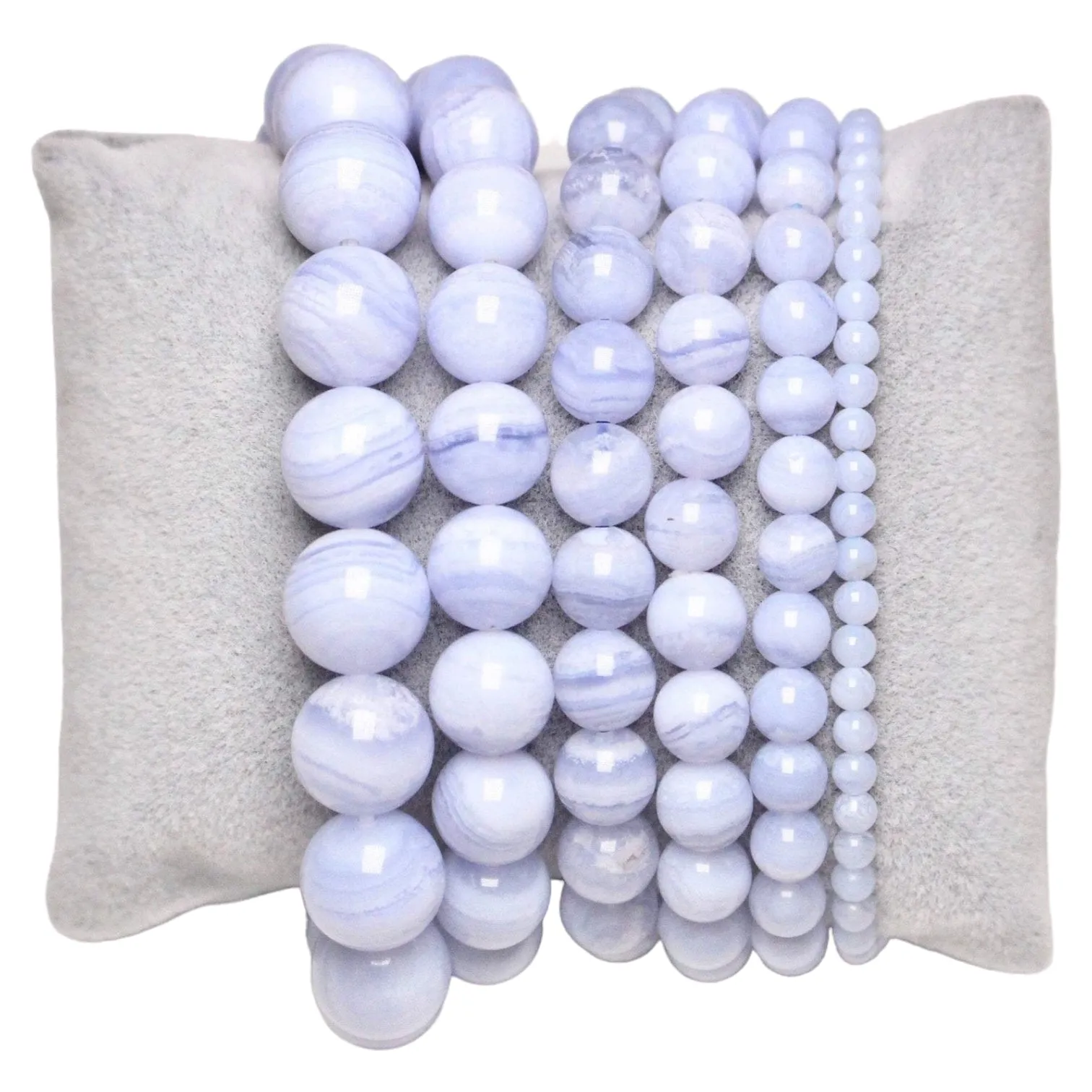 Bracelet Calcédoine bleue AA 