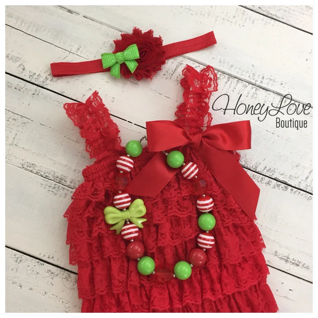 Christmas chunky beaded necklace