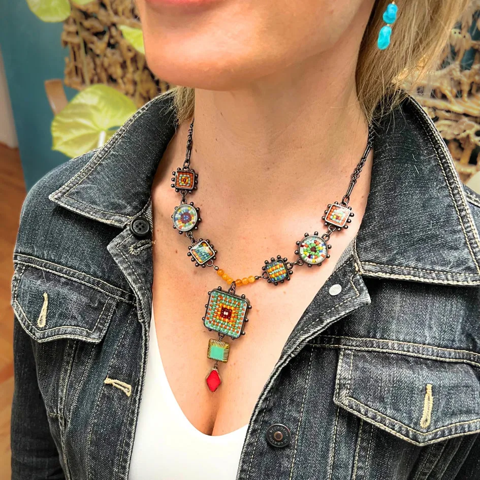 ColorFULL Necklace with Amber and Czech Glass