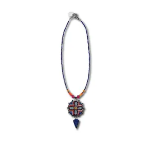 ColorFULL Necklace with Lapis, Bamboo Coral, Amber, Quartz & Gun Metal