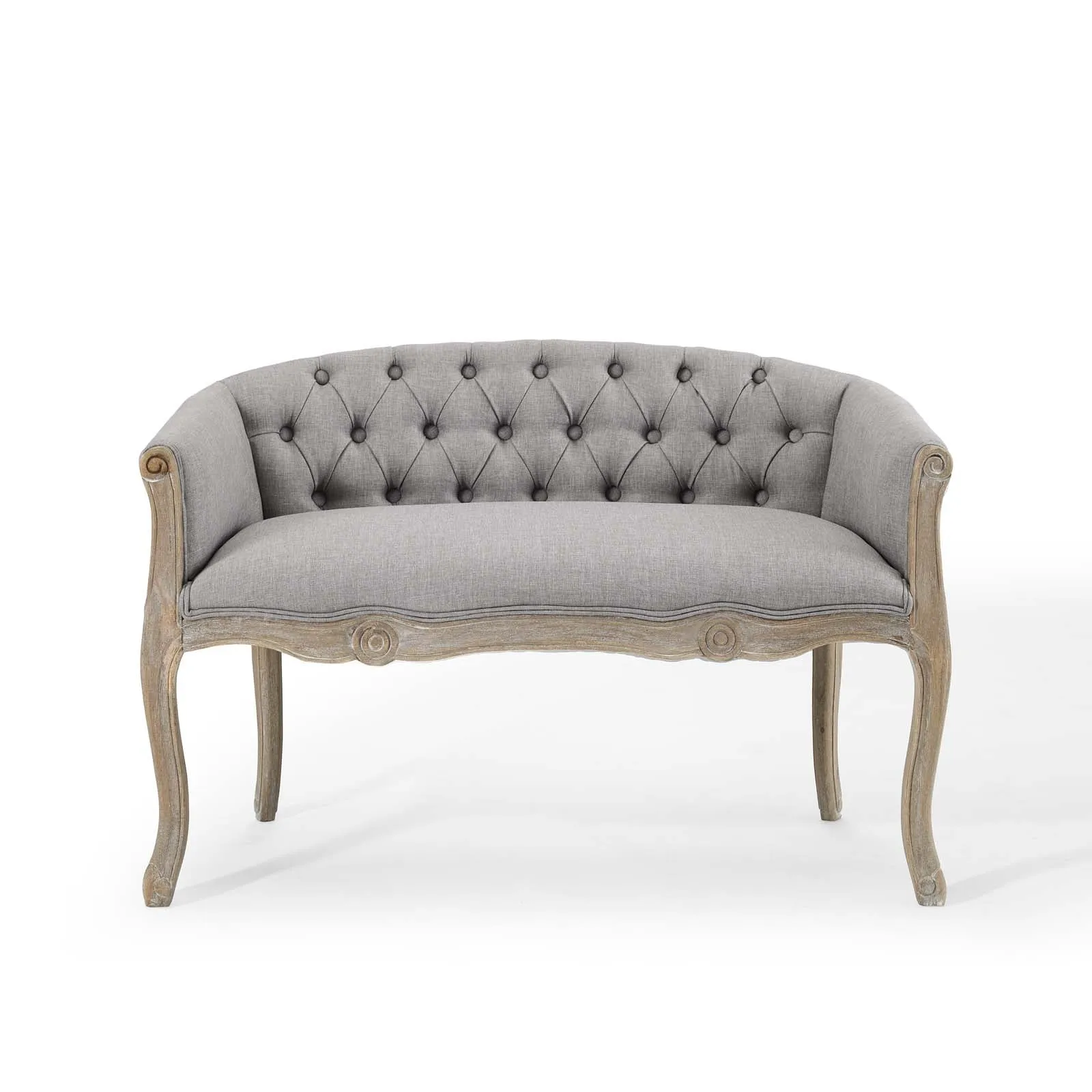 Crown Vintage French Upholstered Settee Loveseat