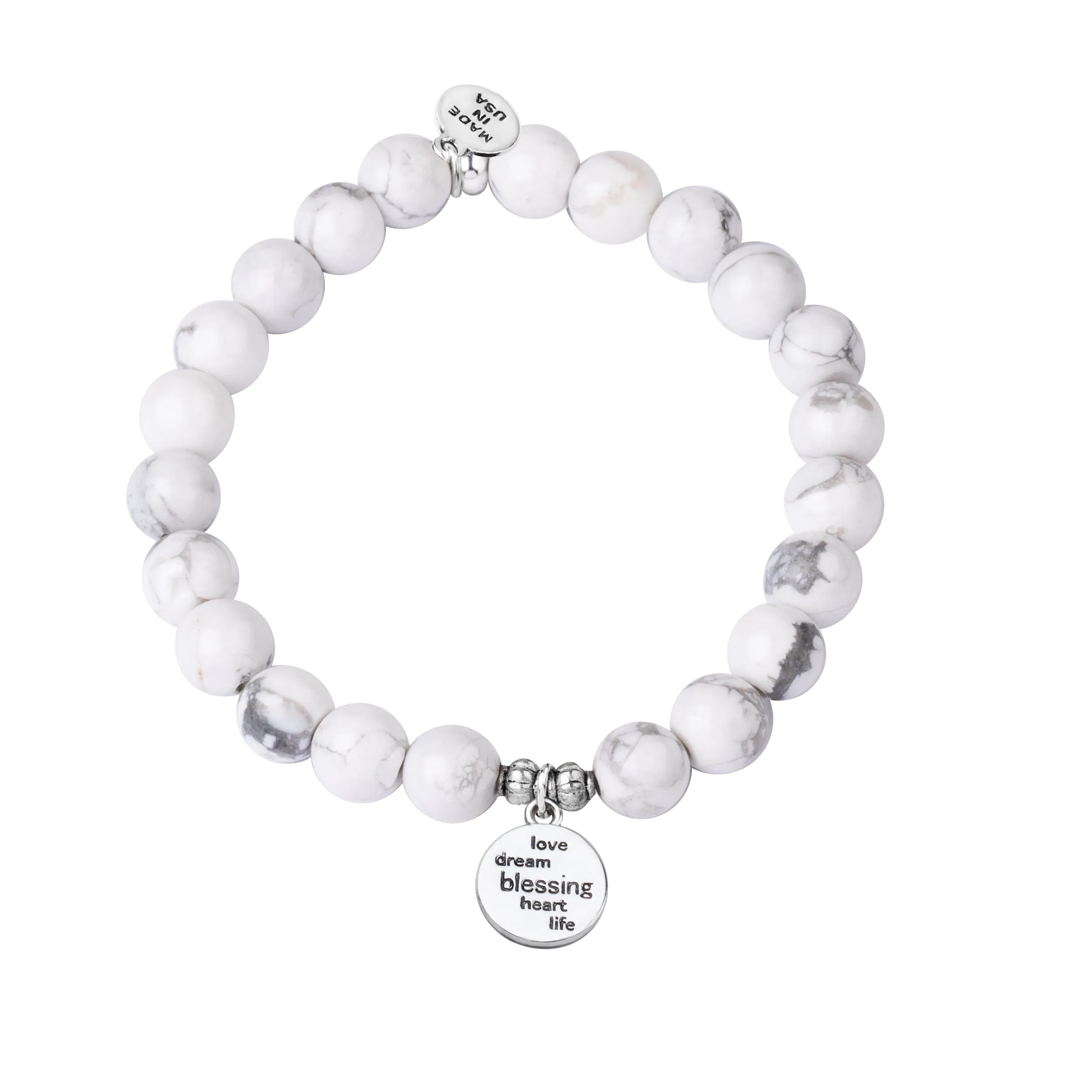 Daughter | Stone Beaded Charm Bracelet | Onyx