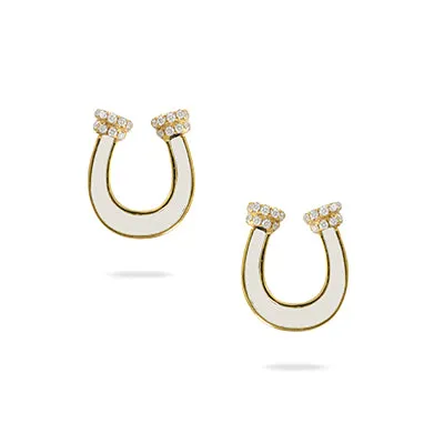 Diamond & Gemstone Horseshoe Earrings
