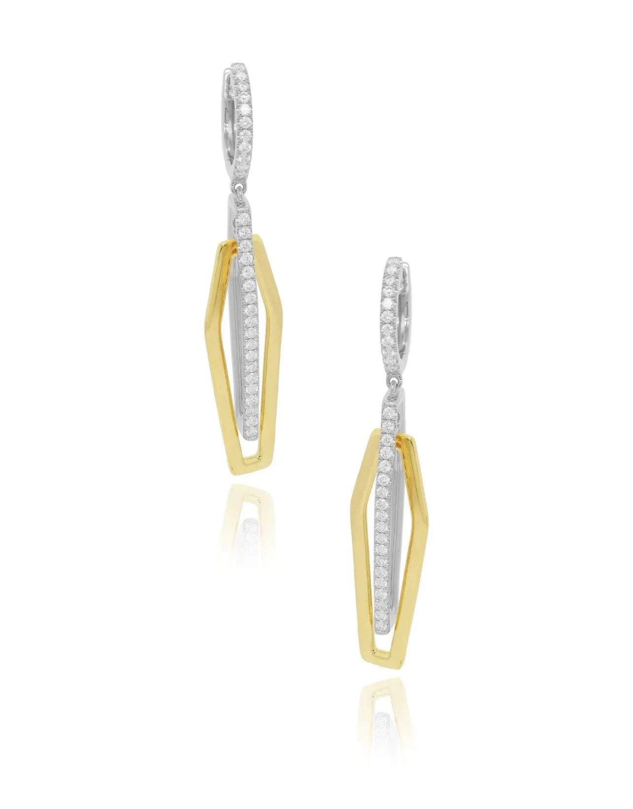 Diamond Hexagon Dangle Earrings