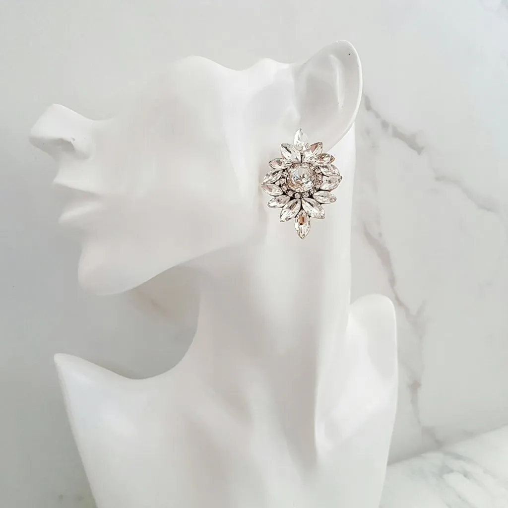 DION Rhinestone Stud Earrings