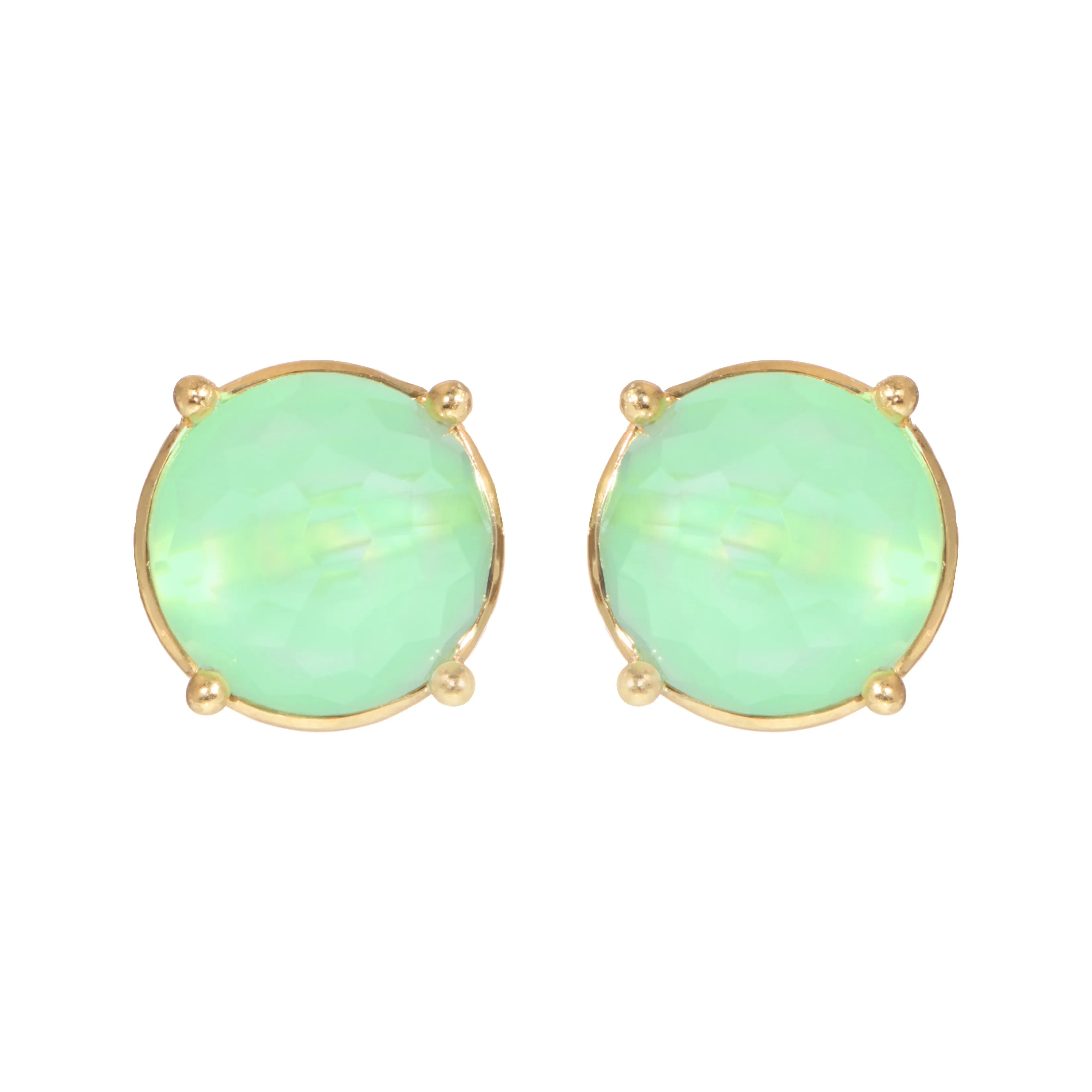 Earrings - Prehnite Doublet Studs