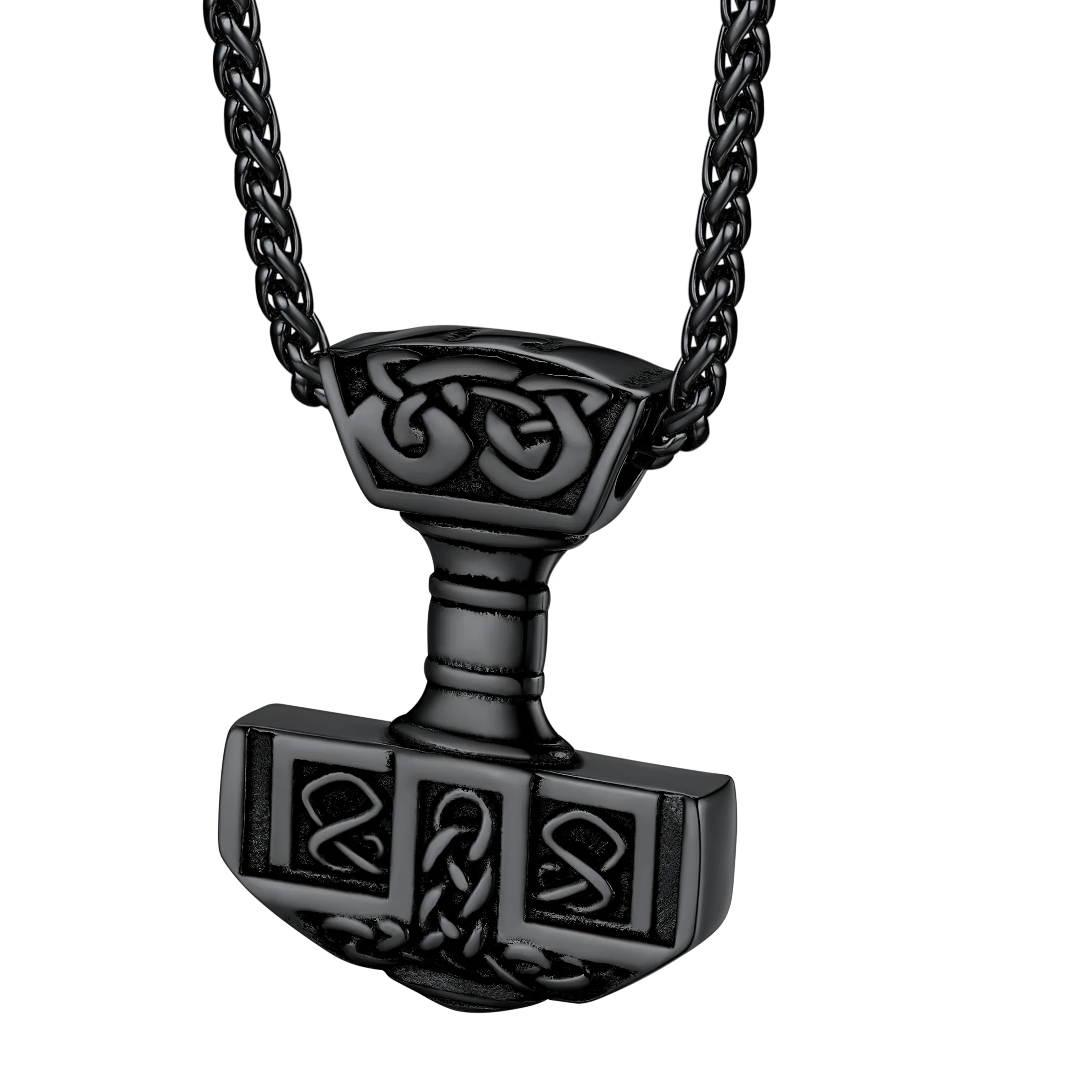 FaithHeart Norse Viking Thor's Hammer Necklace Mjolnir Pendant for Men