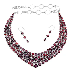 Garnet Silver Necklace