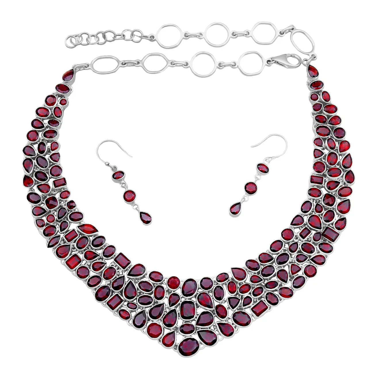 Garnet Silver Necklace
