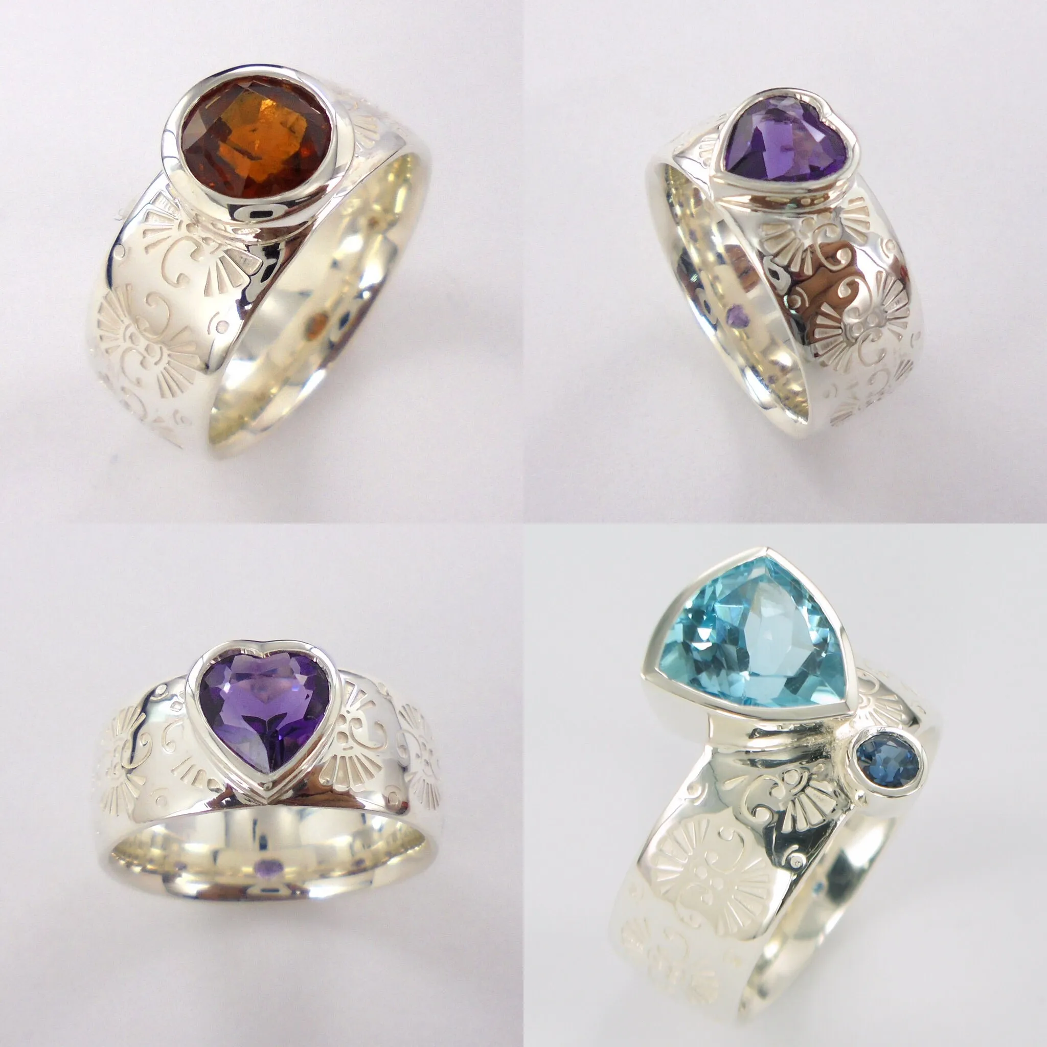 Gemstone Pattern Ring Ai162
