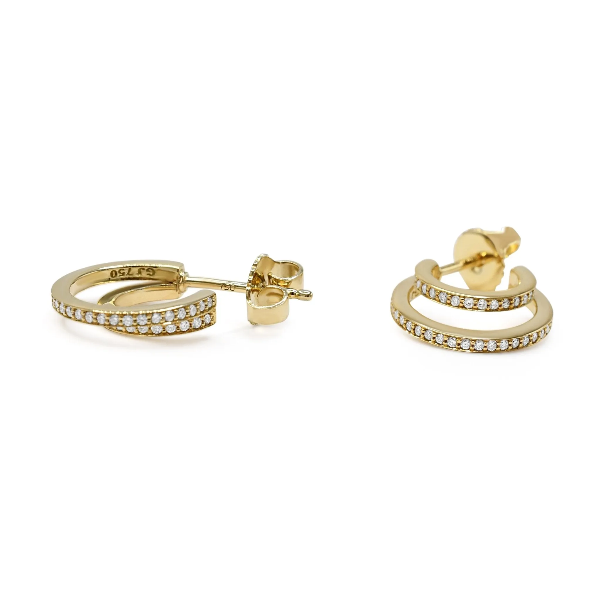 Georg Jensen Diamond Hoop Earrings - 18ct Yellow Gold