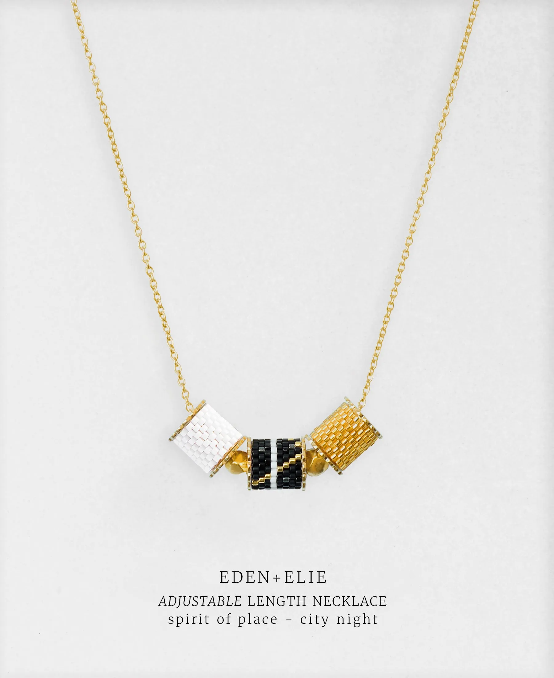 Gold Charm Bracelet   Adjustable Length Necklace Set - Spirit of Place City Night