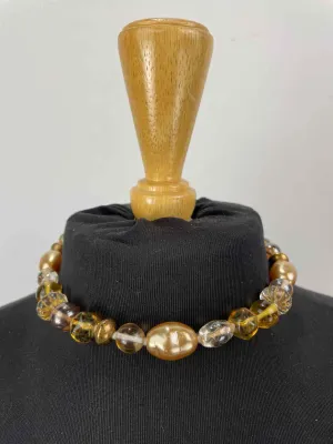 Gold Color NWOT Beaded Choker Necklace