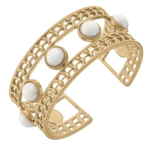Gold Pearl Cuff Bracelet