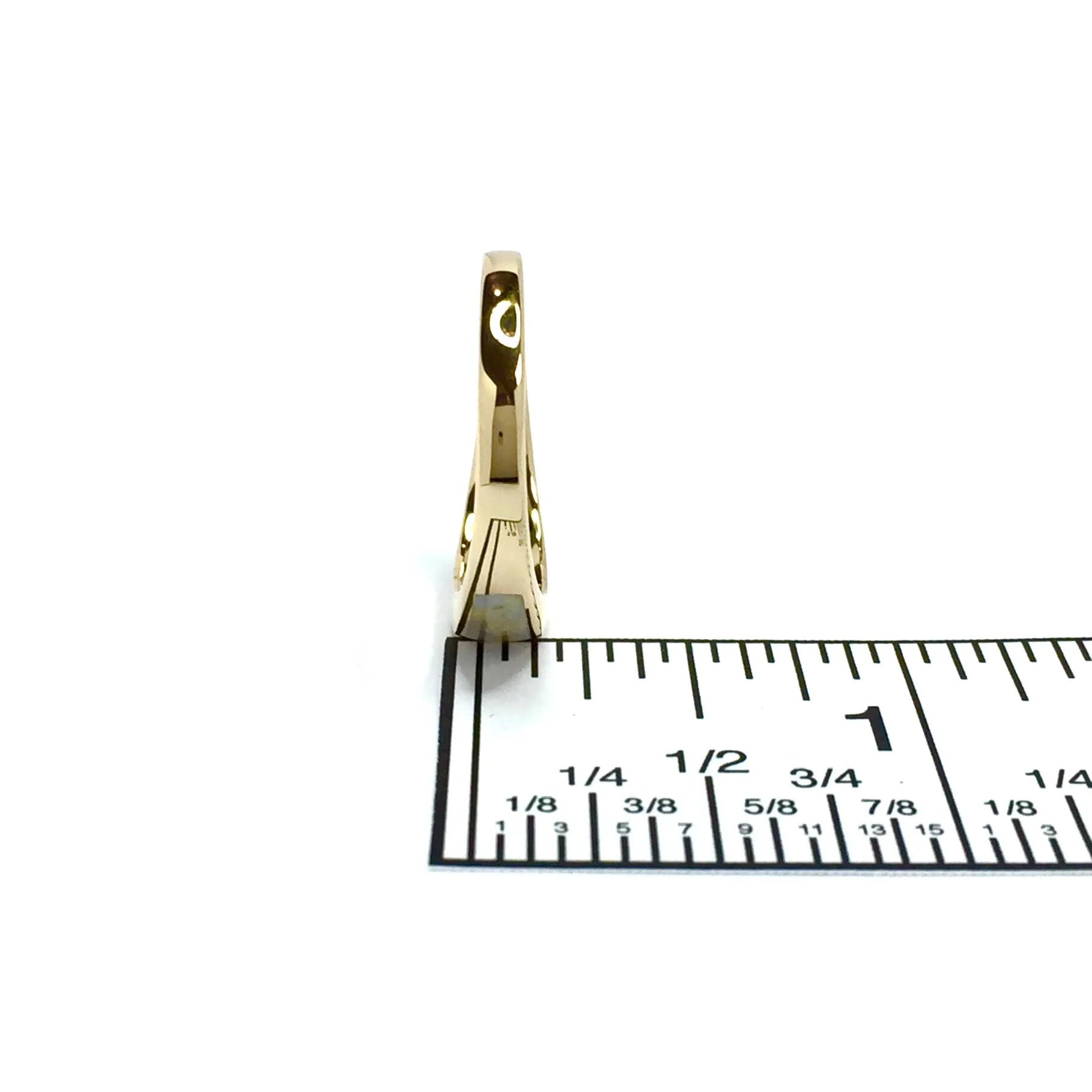 Gold Quartz Ring Double Sided Inlaid with .52ct Round Diamond