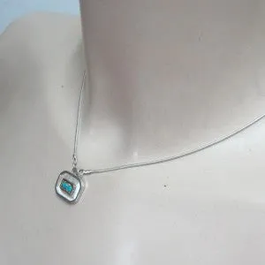 Hadar Designers Handmade 9k Gold Sterling Silver Turquoise Pendant (H)