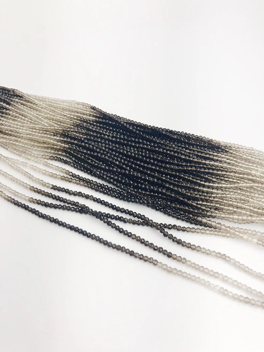HALF OFF SALE - Shaded Smokey Quartz Gemstone Beads, Full Strand, Semi Precious Gemstone, 13"