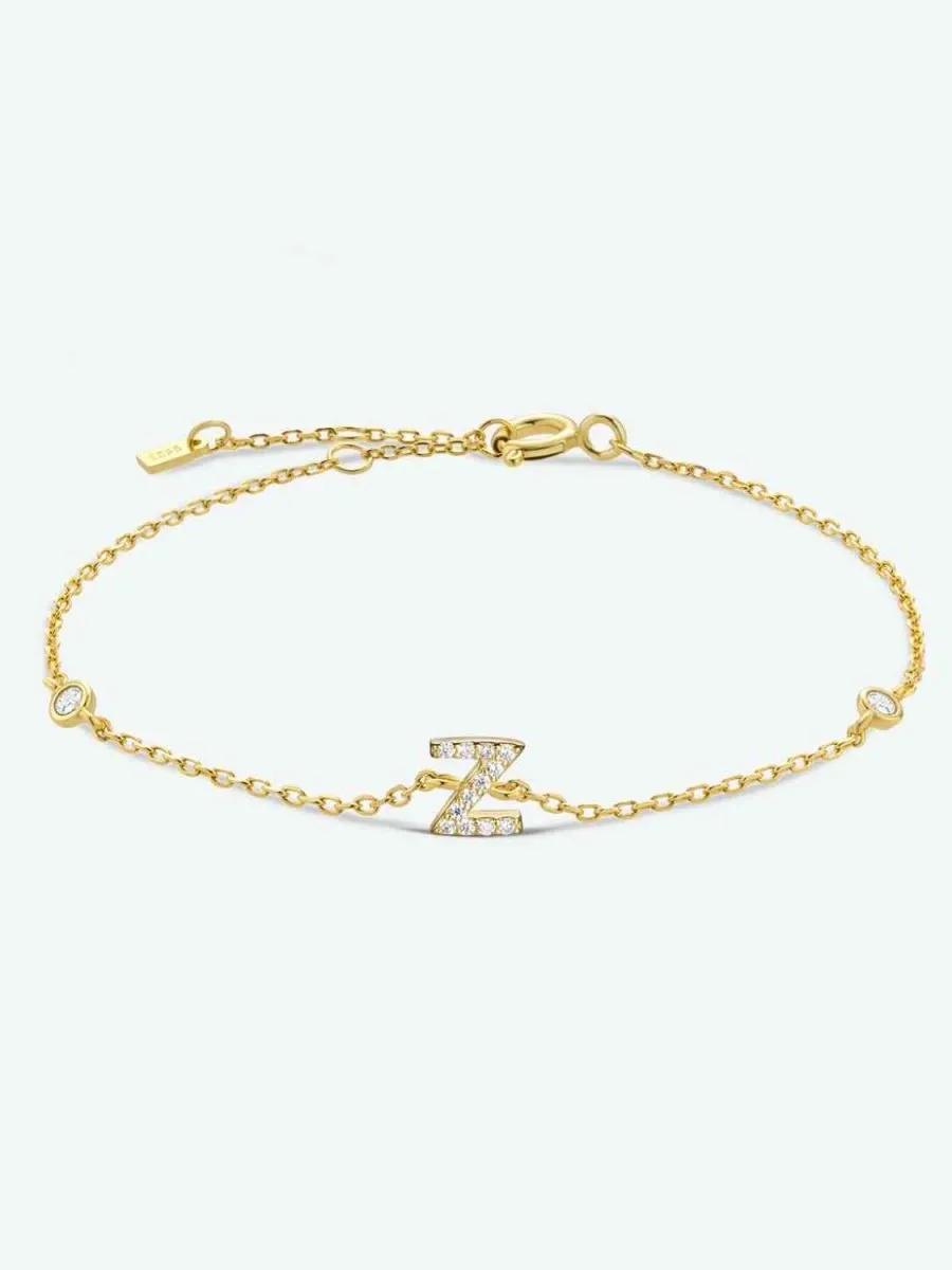 Identity Charm 925 Sterling Silver Initial Bracelet